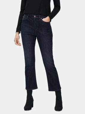 Eileen Fisher Organic Cotton Stretch Boot-Cut Jean Size M Utility Blue
